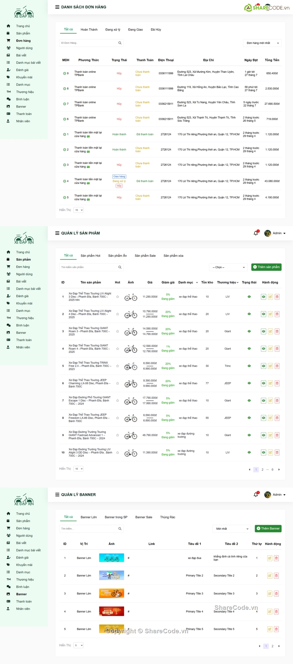 web bán xe đạp,web bán quần áo,web bán hàng,code website bán xe đạp,phần mềm quản lý bán hàng,website quản lý bán hàng